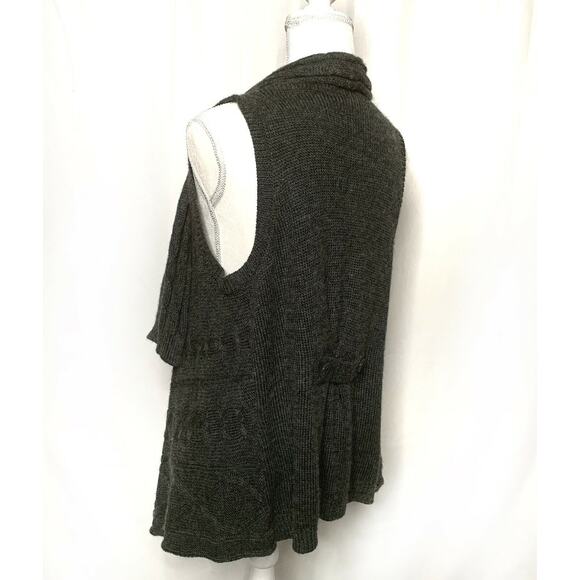 Madison gray sz s Open Front Rib Duster Cardigan Women knit Flyaway Sweater - Picture 3 of 6